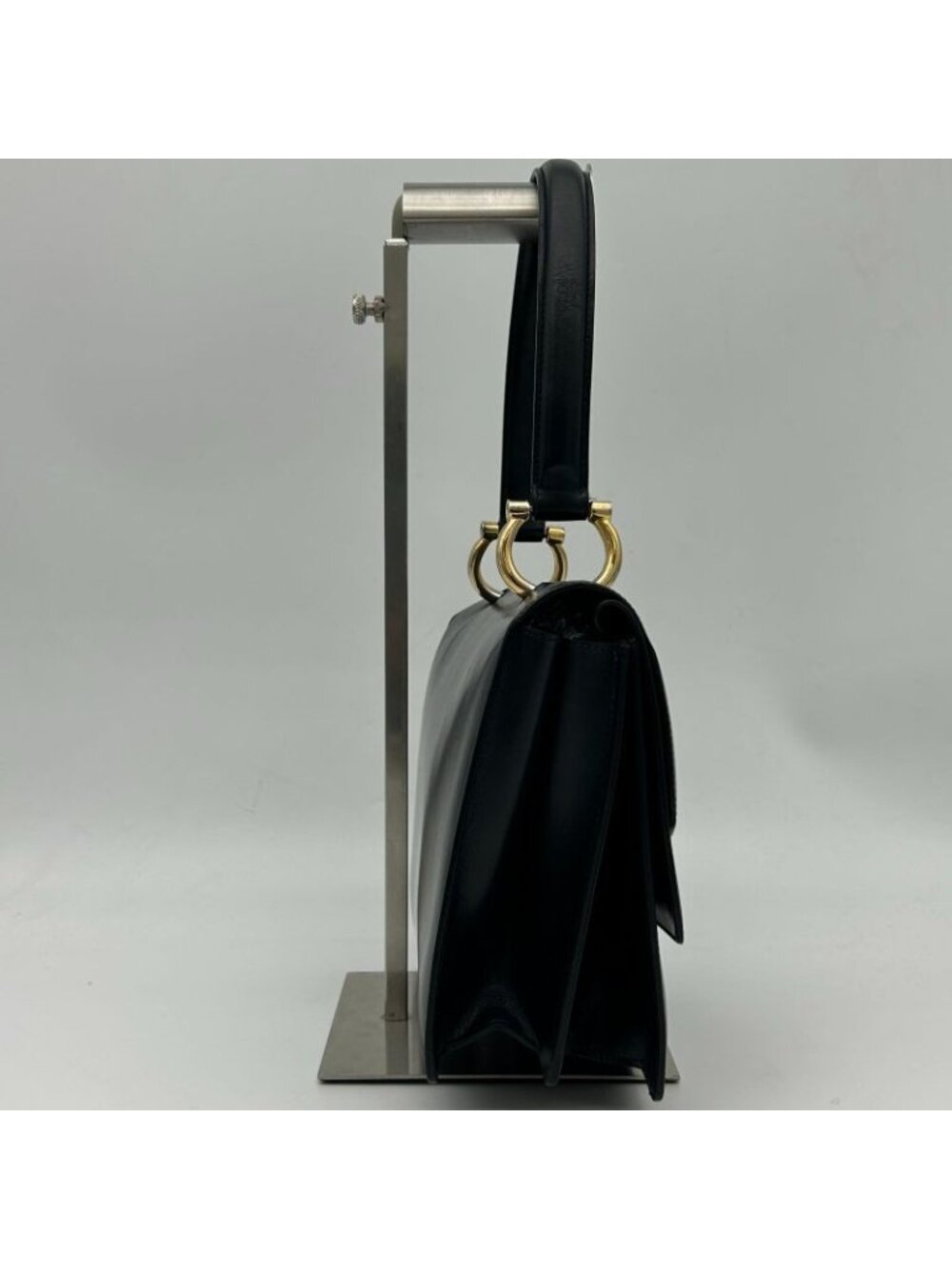 Celine Vintage Double Flap Handbag Small Leather Black - Picture 2 of 13